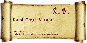 Kerényi Vince névjegykártya